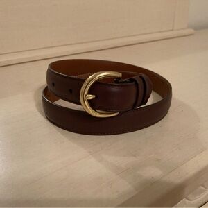 Coach Brown Leather Belt with Gold Buckle